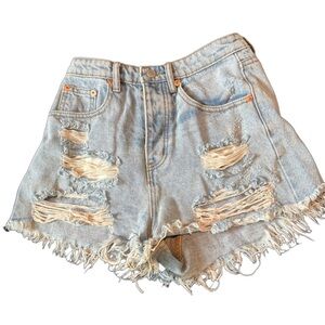 Signature8 Light Blue Distressed Jean Shorts